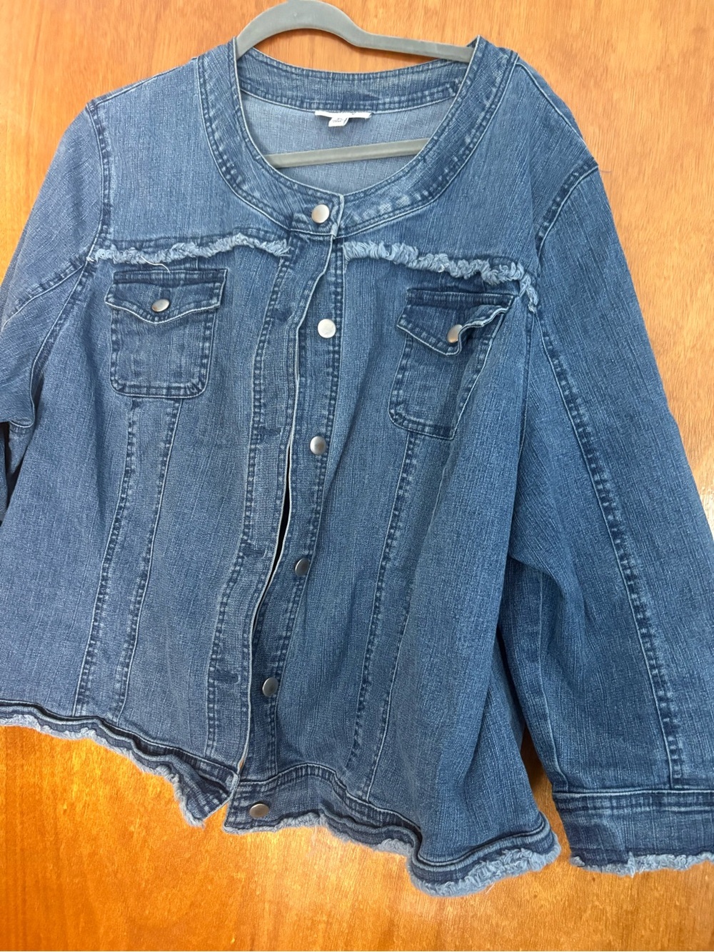 NorthStyle Distressed Dark Blue Jean Jacket